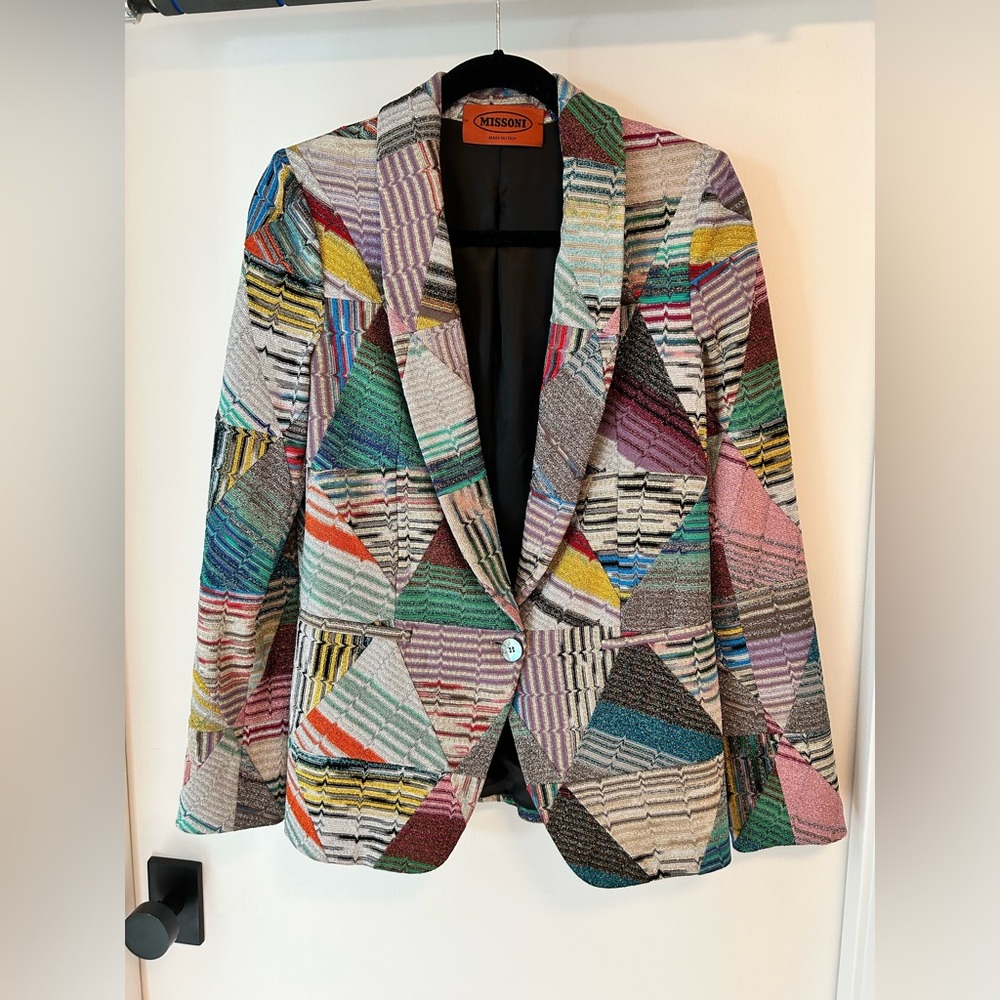 Missoni Runway metallic Patchwork Blazer size 40